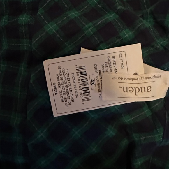 Auden Women's Plus Flannel Long Sleeve Top and Shorts Pajama Set 4X NWT - Picture 5 of 5